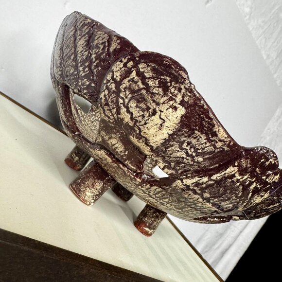 Art Studio Basket Weave Glazed Pottery Bowl 4 Footed Round Brown White READ - Picture 7 of 16